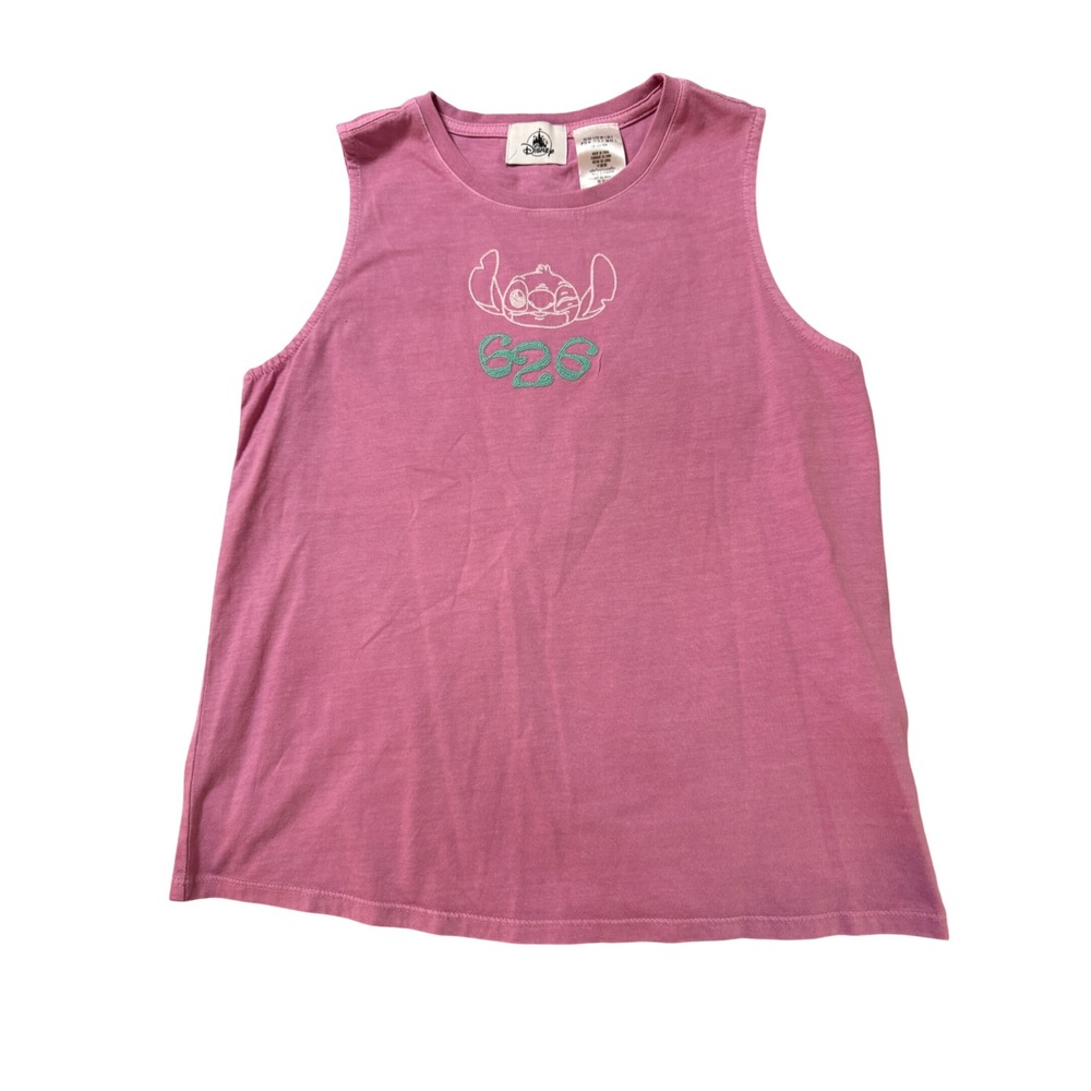 NWT Disney Stitch Size Small Women Tank Top Pink Embroidered 626